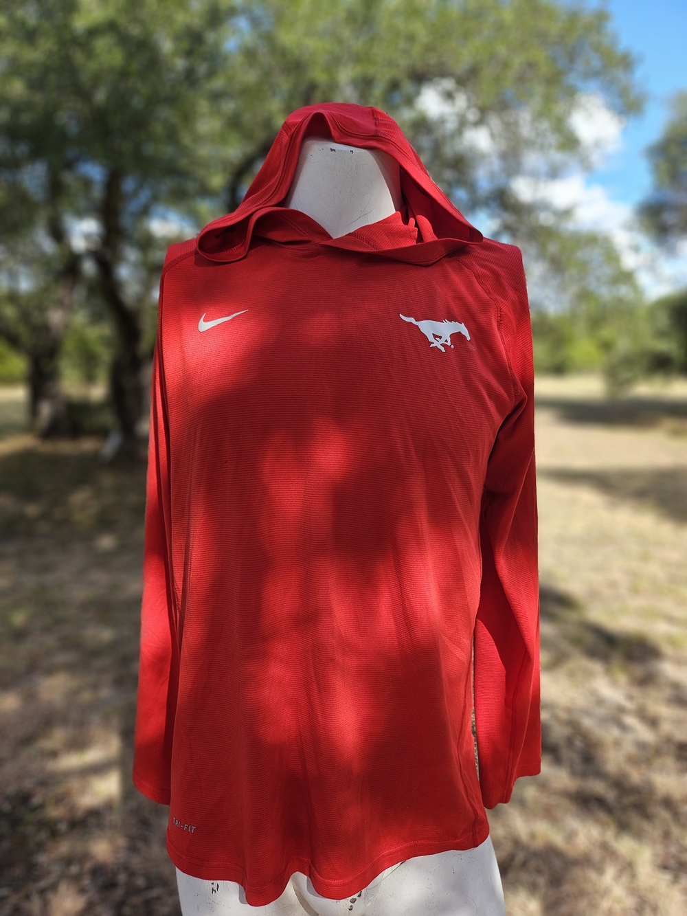 Nike Pro SMU Mustangs Football L/S Hoodie Shirt Mens L